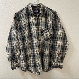 Dockers plaid button down green medium